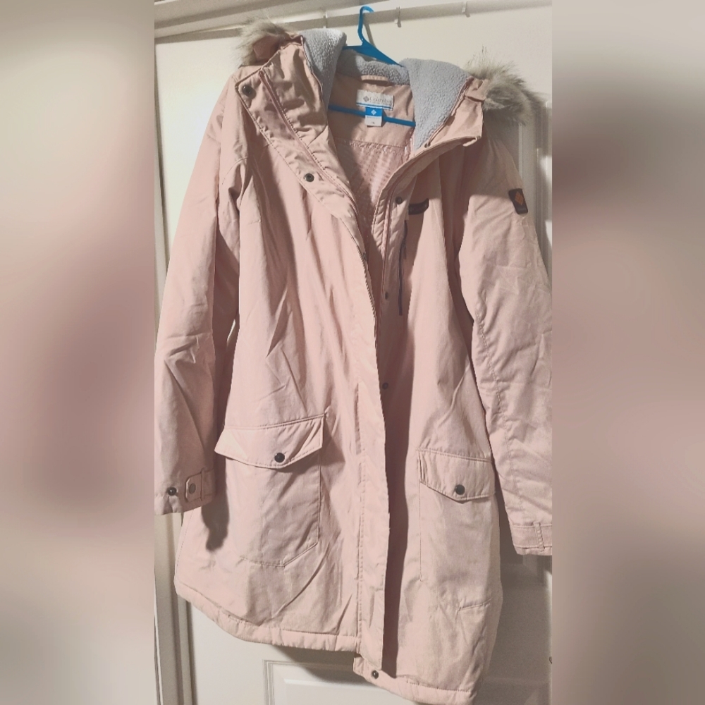 Columbia Suttle Mountain Faux-Fur Hood Insulated Coat Light Pink